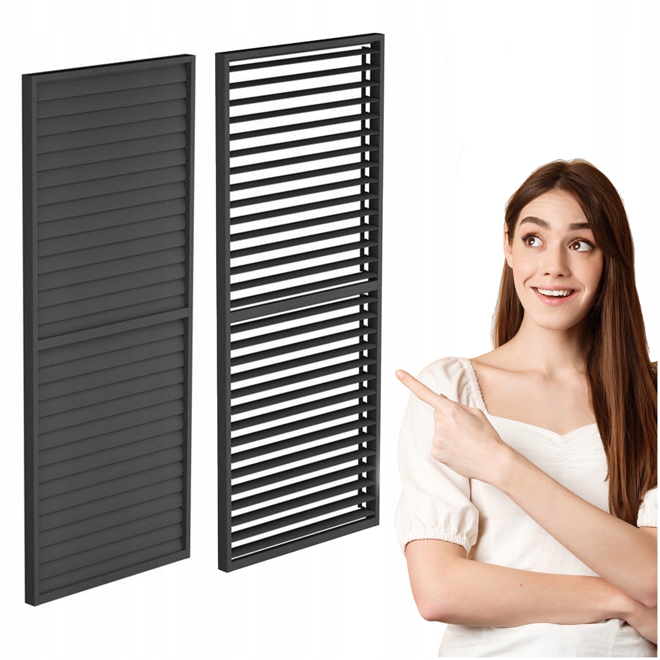 RUCHOMY PANEL ŻALUZJOWY ANTRACYTOWY 4M DO PERGOLI 123X218CM ŚCIANKA